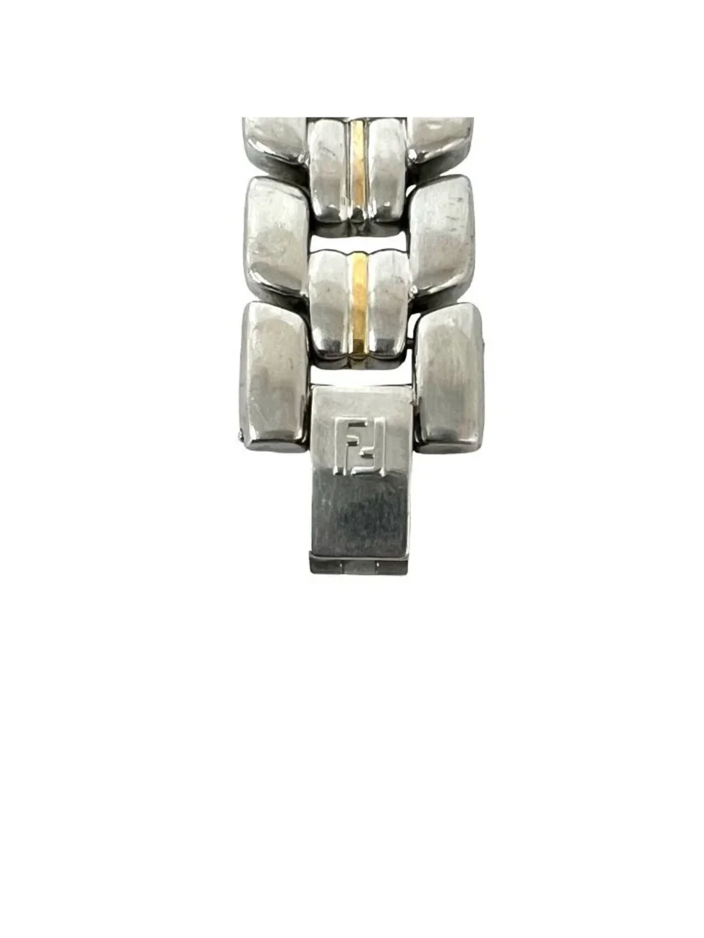 Fendi Vintage Stainless Quartz Watch Wrist Silver Gold